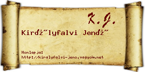 Királyfalvi Jenő névjegykártya