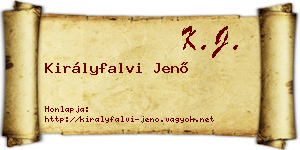 Királyfalvi Jenő névjegykártya