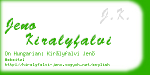 jeno kiralyfalvi business card